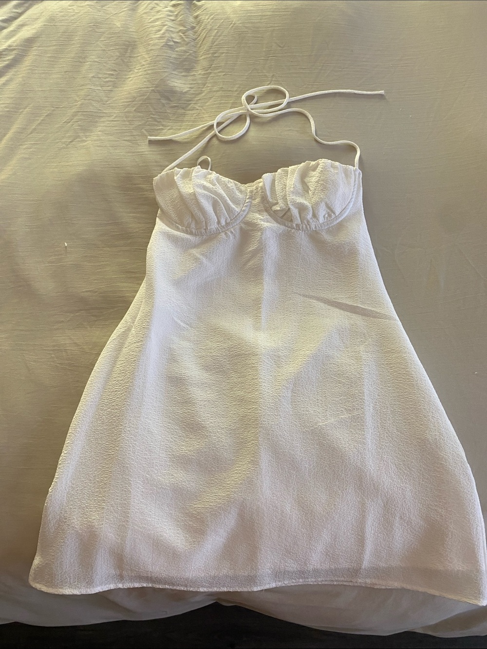 Princess Polly White Halter Cup Detail Slip Dress